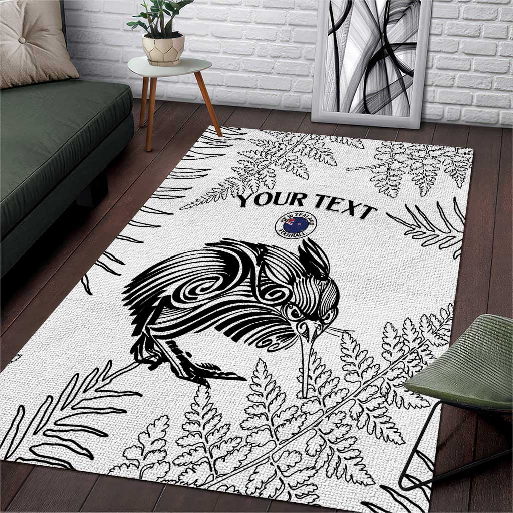 Custom New Zealand Kiwi Football Area Rug Aotearoa Silver Fern