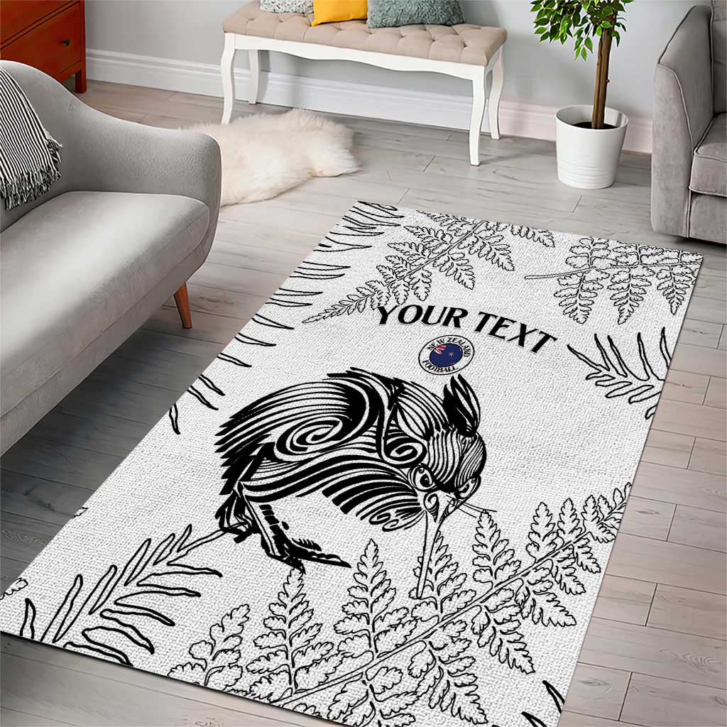 Custom New Zealand Kiwi Football Area Rug Aotearoa Silver Fern