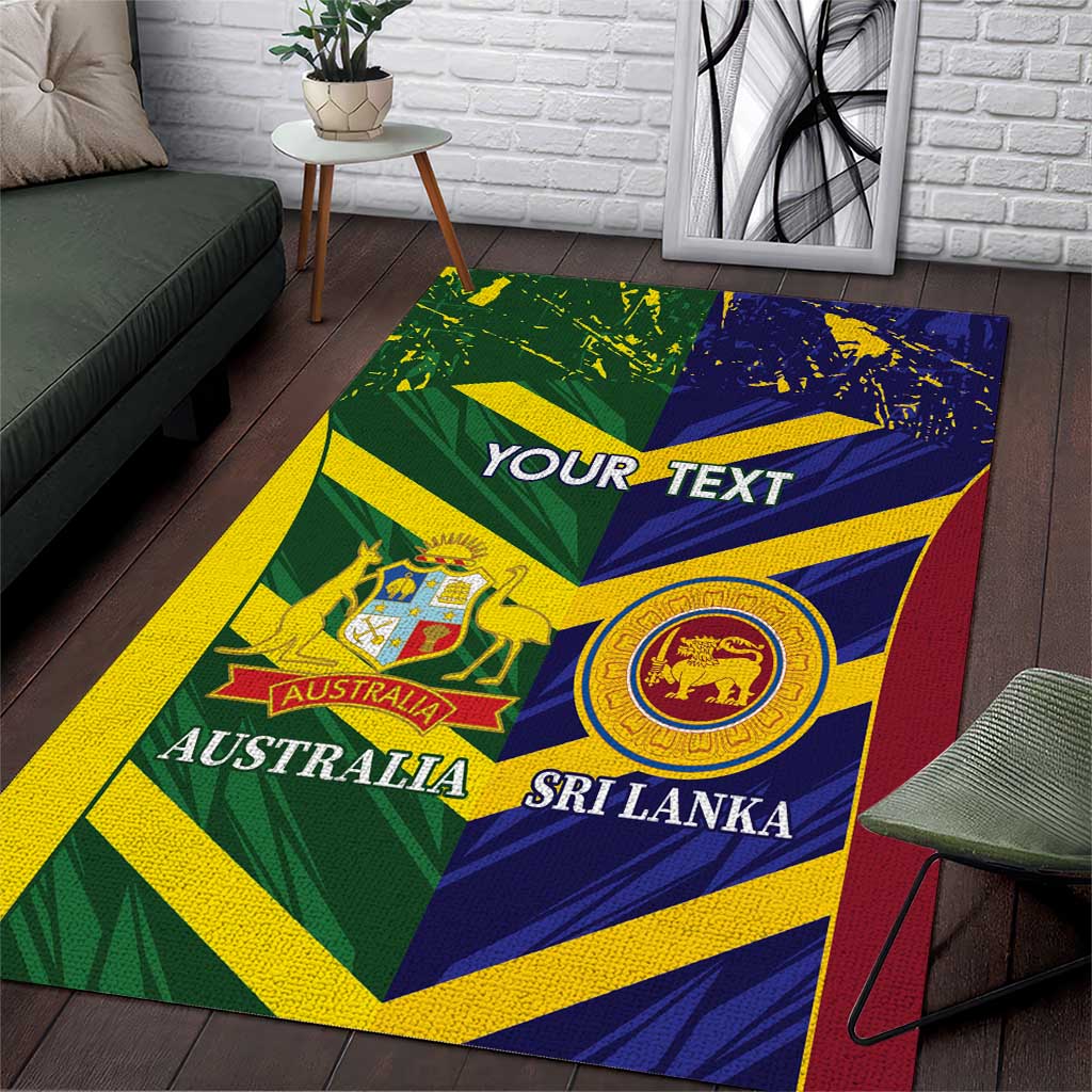 Custom Sri Lanka And Australia Cricket Area Rug 2025 The Lions Baggy Greens Together