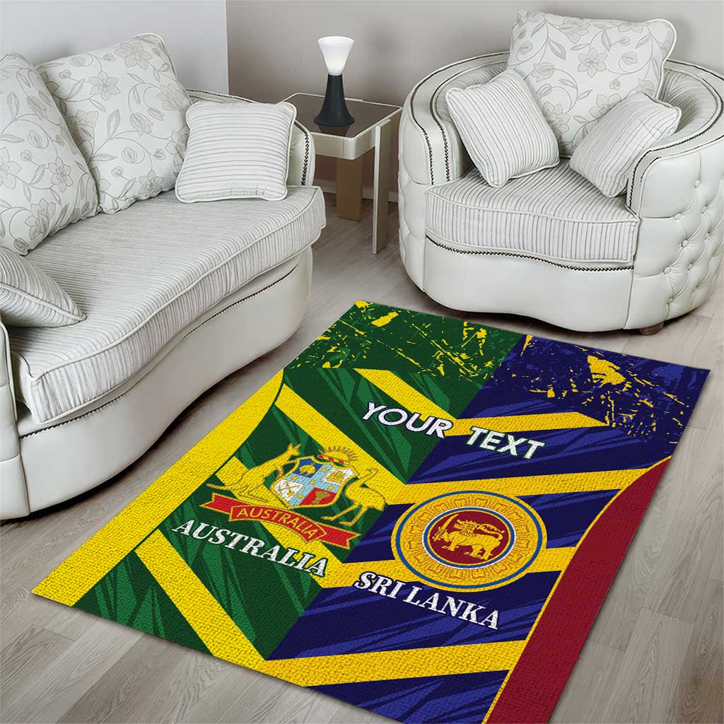 Custom Sri Lanka And Australia Cricket Area Rug 2025 The Lions Baggy Greens Together