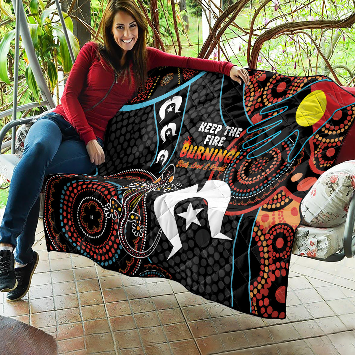 NAIDOC Week 2024 Quilt Keep The Fire Burning Indigenous Art