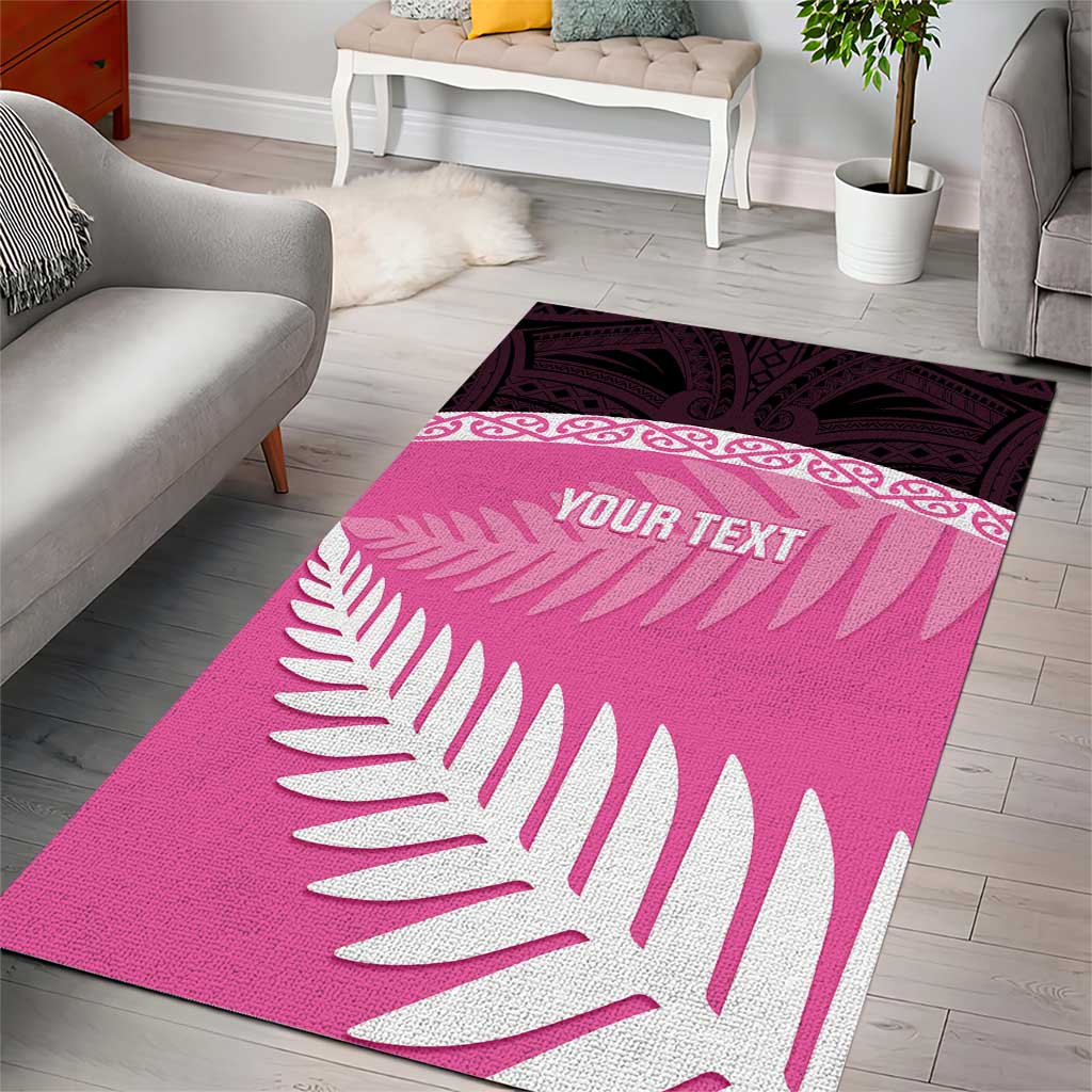 Custom New Zealand Aotearoa Cricket Area Rug Go White Silver Fern