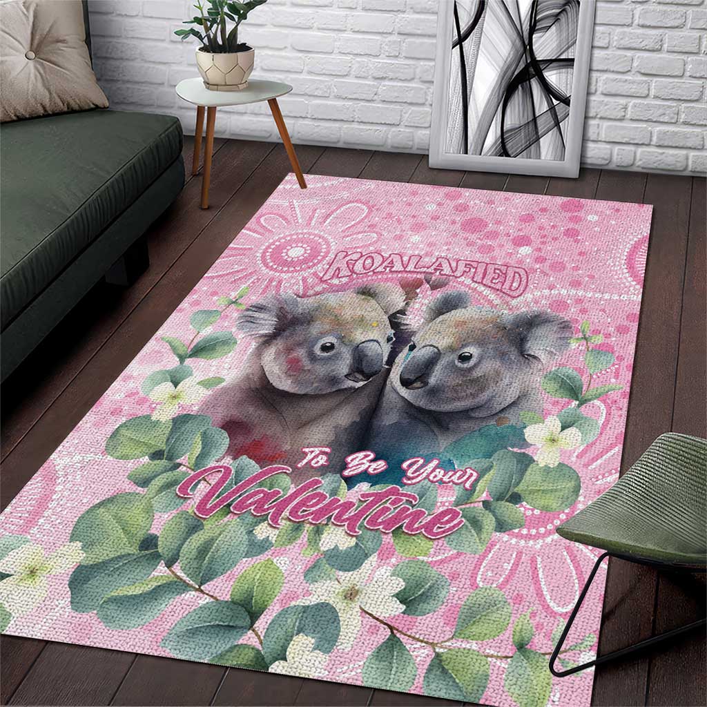 Australia Koala Valentine's Day Area Rug Koalified To Be Your Valentine