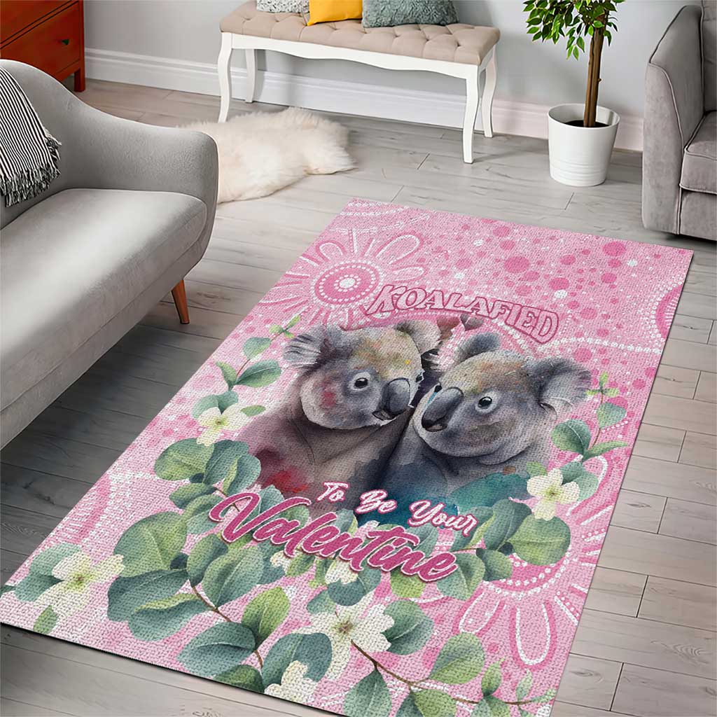 Australia Koala Valentine's Day Area Rug Koalified To Be Your Valentine