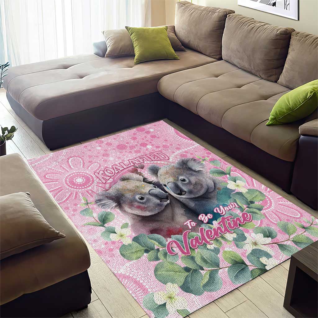 Australia Koala Valentine's Day Area Rug Koalified To Be Your Valentine