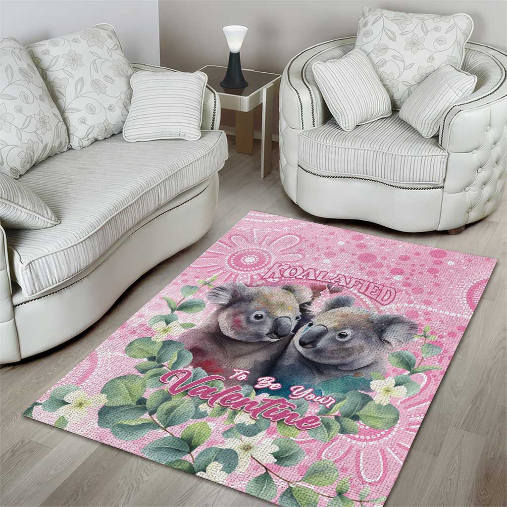 Australia Koala Valentine's Day Area Rug Koalified To Be Your Valentine