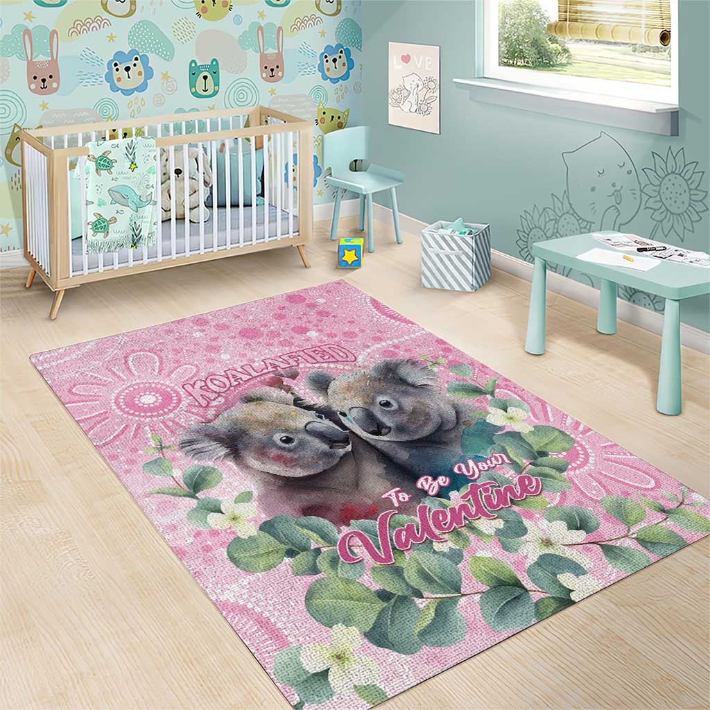 Australia Koala Valentine's Day Area Rug Koalified To Be Your Valentine