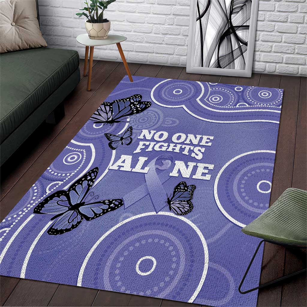 Australia Stomach Cancer Awareness Area Rug No One Fights Alone Aboriginal Art