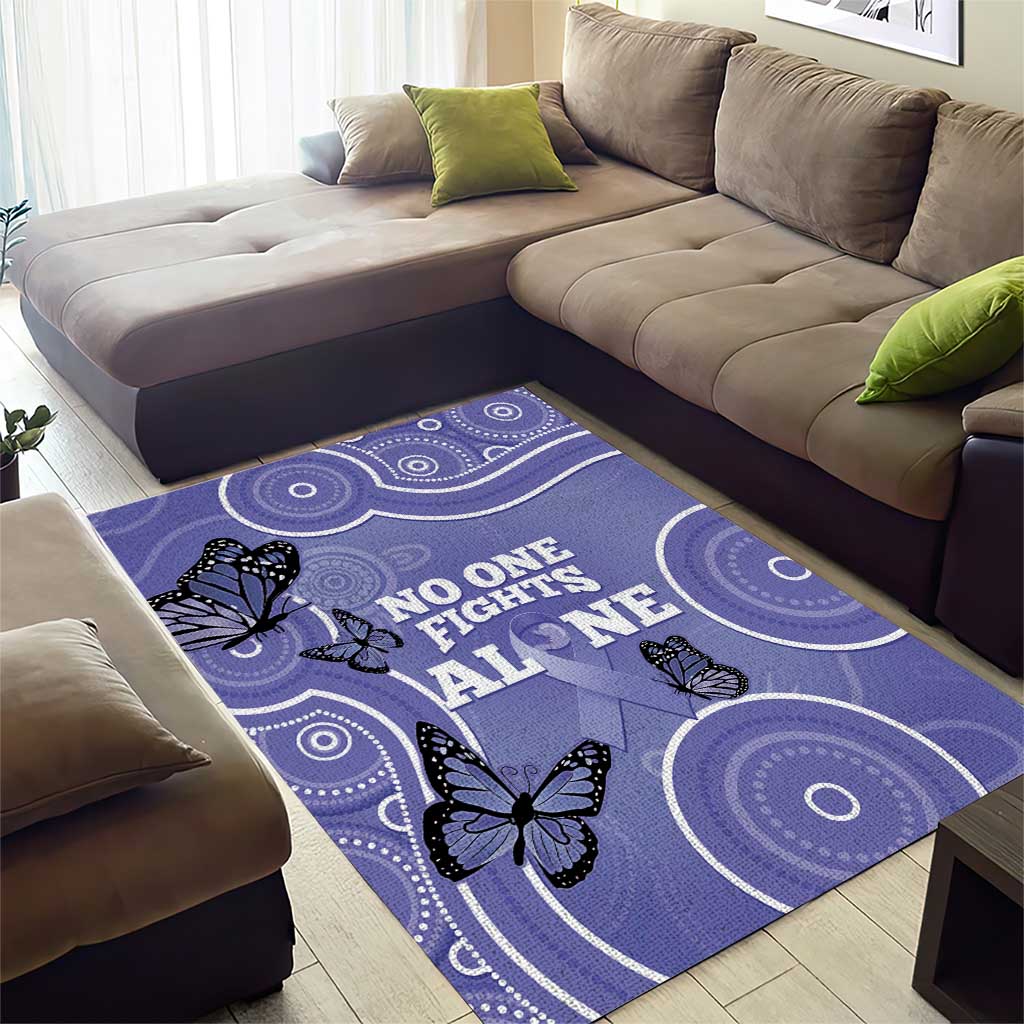 Australia Stomach Cancer Awareness Area Rug No One Fights Alone Aboriginal Art