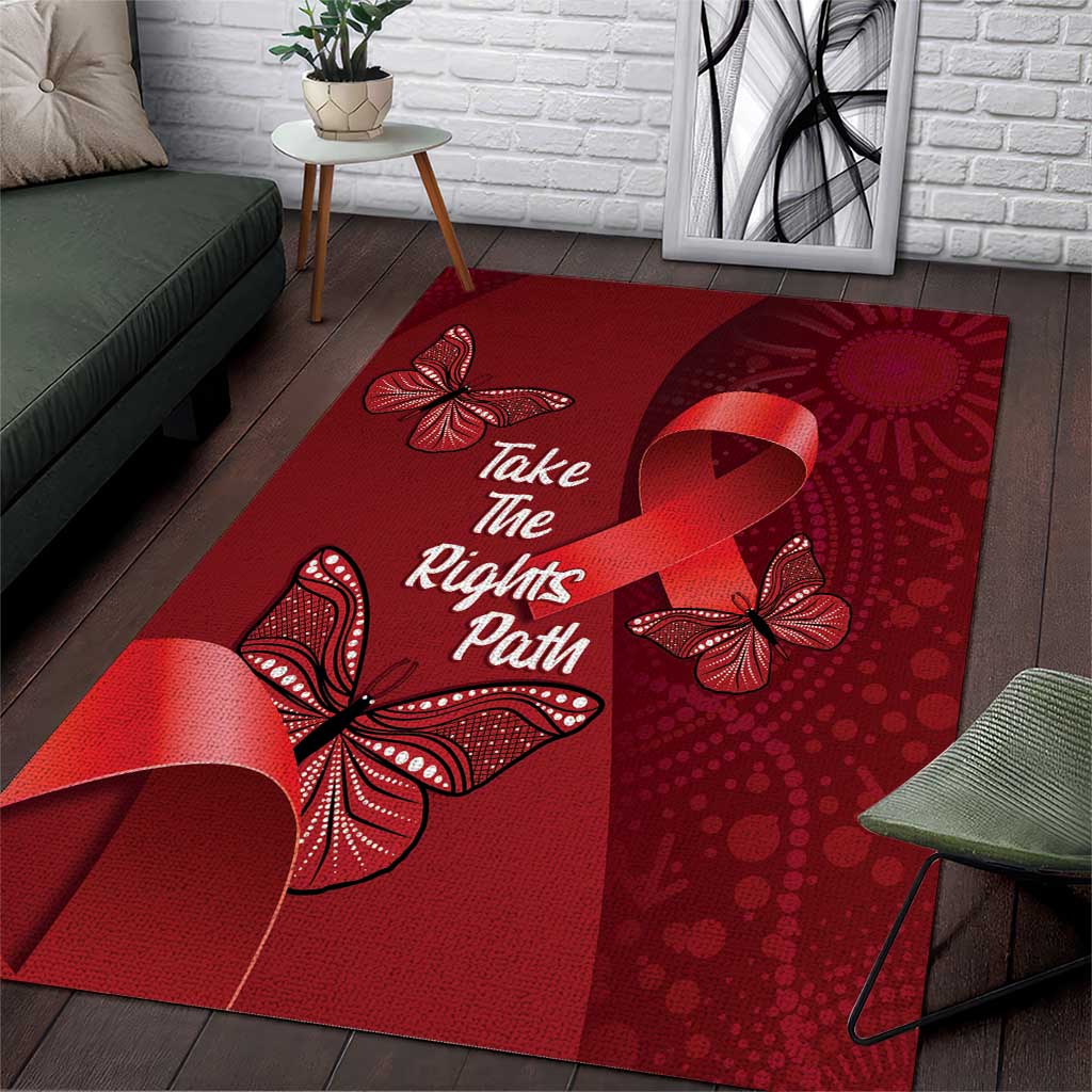 Australia AIDS Awareness Month Area Rug Take The Rights Path Aboriginal Art