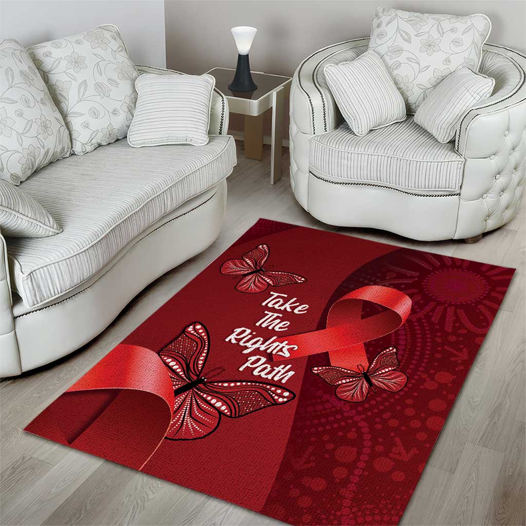 Australia AIDS Awareness Month Area Rug Take The Rights Path Aboriginal Art