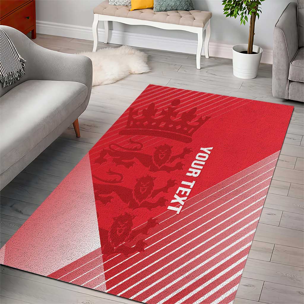 Custom England Cricket Area Rug Go Champions Sporty Style