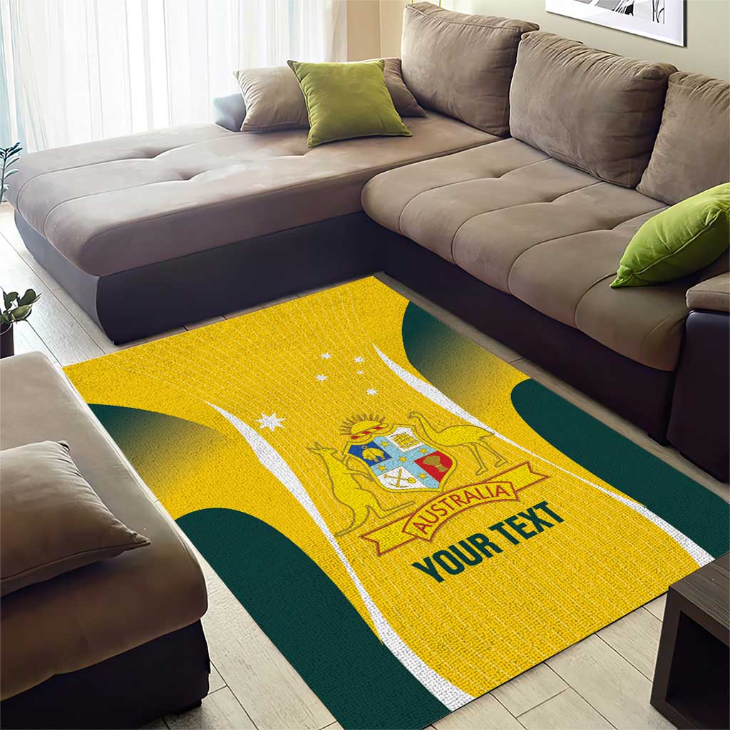 Custom Australia Cricket Area Rug Go Champions Aussie