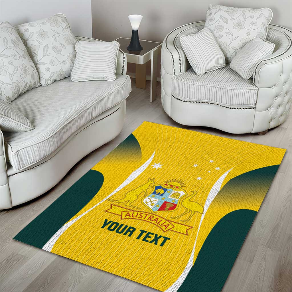 Custom Australia Cricket Area Rug Go Champions Aussie