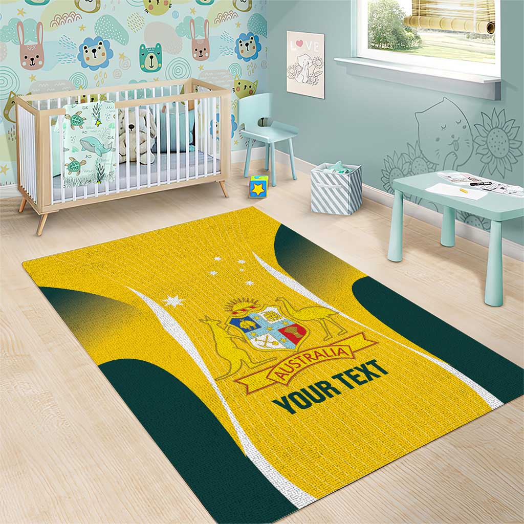 Custom Australia Cricket Area Rug Go Champions Aussie