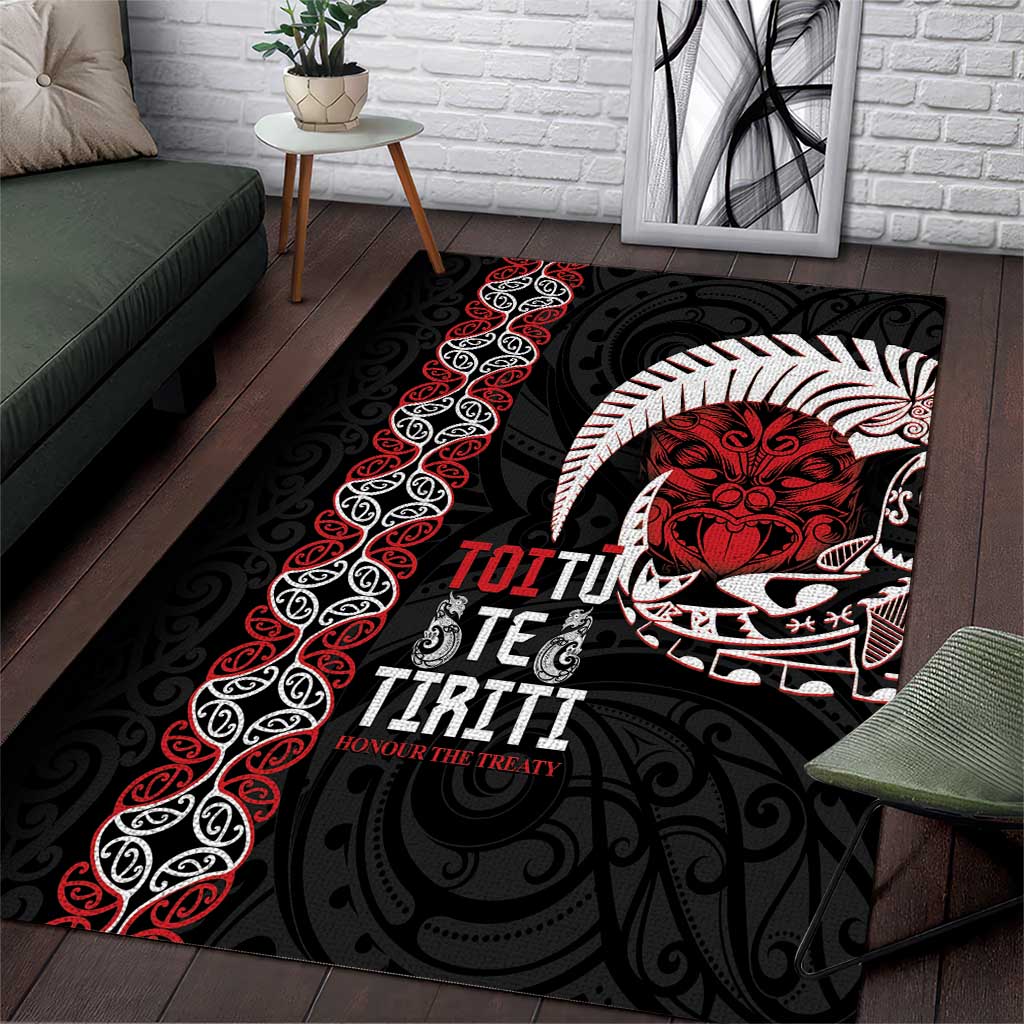 Aotearoa Toitu Te Tiriti Area Rug Honour The Treaty Maori Haka