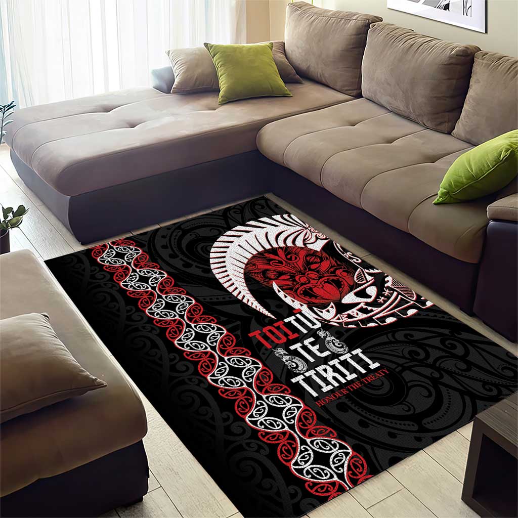 Aotearoa Toitu Te Tiriti Area Rug Honour The Treaty Maori Haka