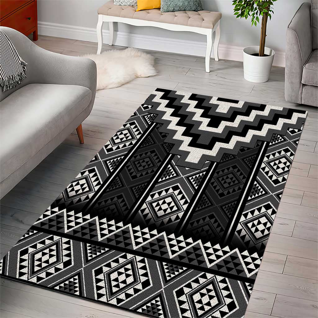 Black Taniko Aotearoa Area Rug Niho Taniwha Mix Poutama LT14