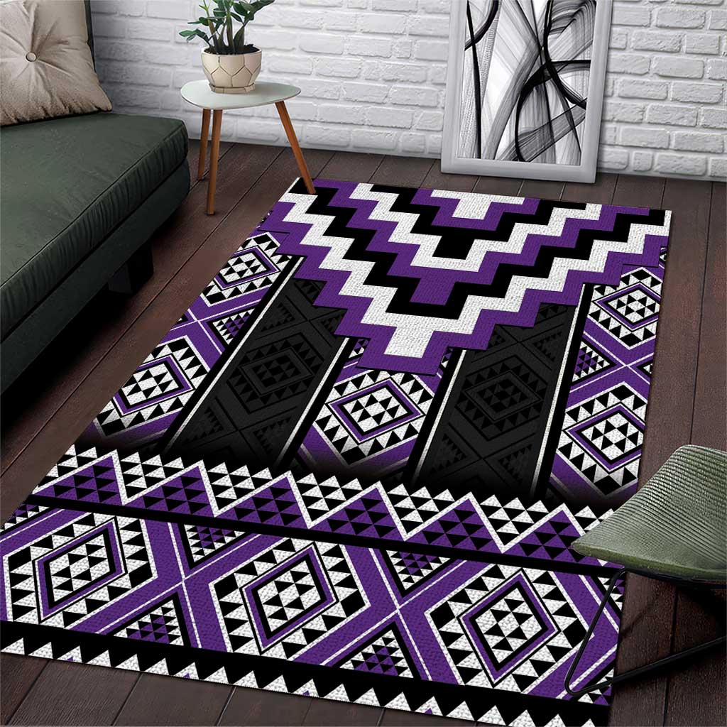 Purple Taniko Pattern Aotearoa Area Rug Niho Taniwha Mix Poutama