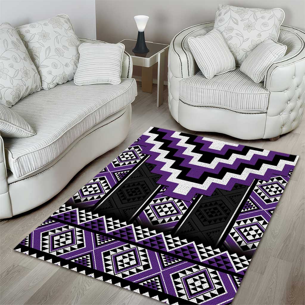 Purple Taniko Pattern Aotearoa Area Rug Niho Taniwha Mix Poutama