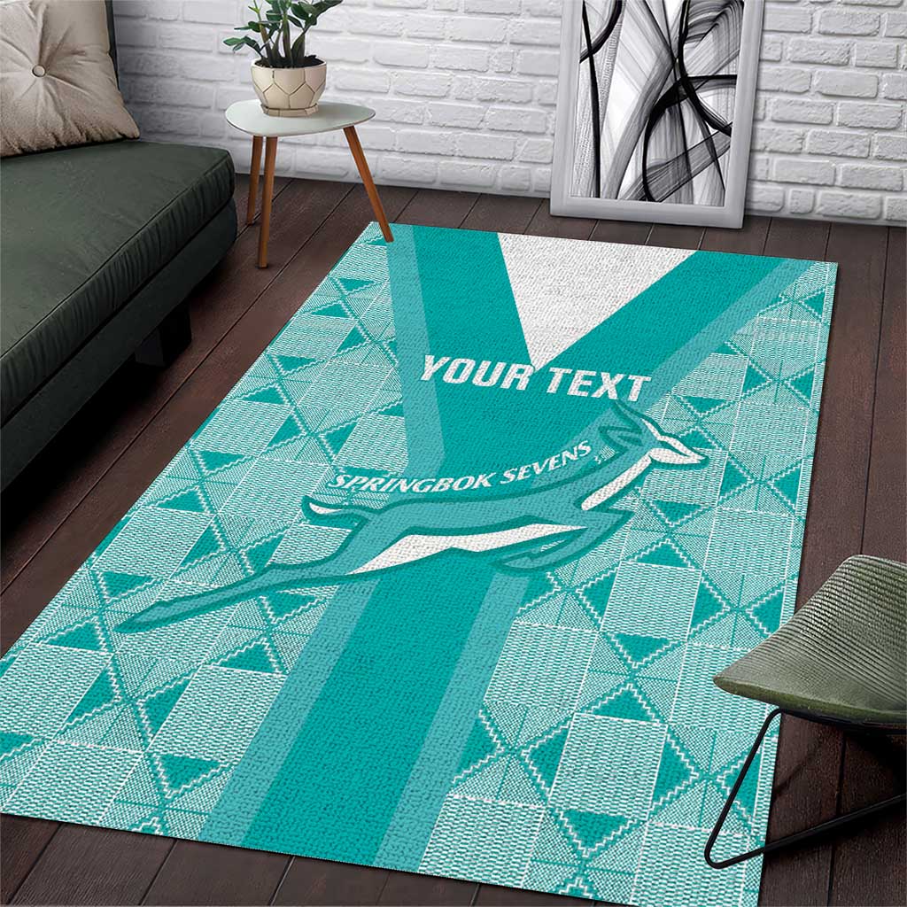 Custom South Africa Rugby Area Rug Go Champions Springboks - Teal Version LT14