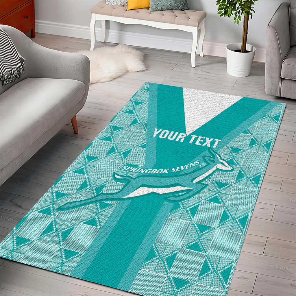 Custom South Africa Rugby Area Rug Go Champions Springboks - Teal Version LT14