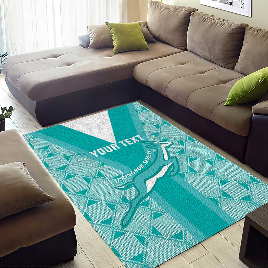 Custom South Africa Rugby Area Rug Go Champions Springboks - Teal Version LT14