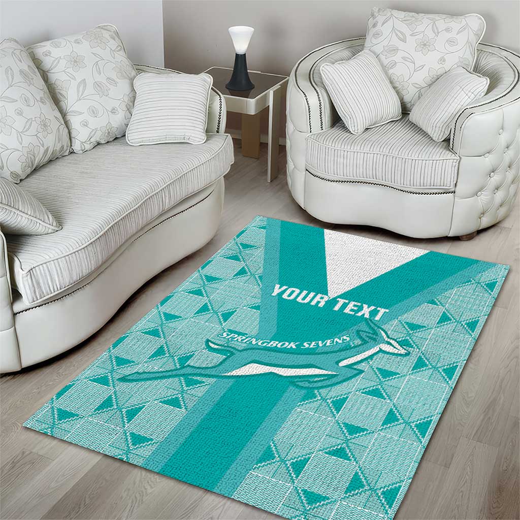 Custom South Africa Rugby Area Rug Go Champions Springboks - Teal Version LT14