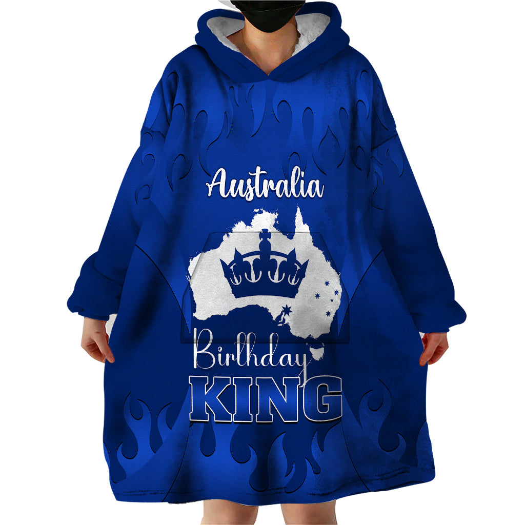 australia-king-birthday-wearable-blanket-hoodie-australian-map-with-crown-blue-version