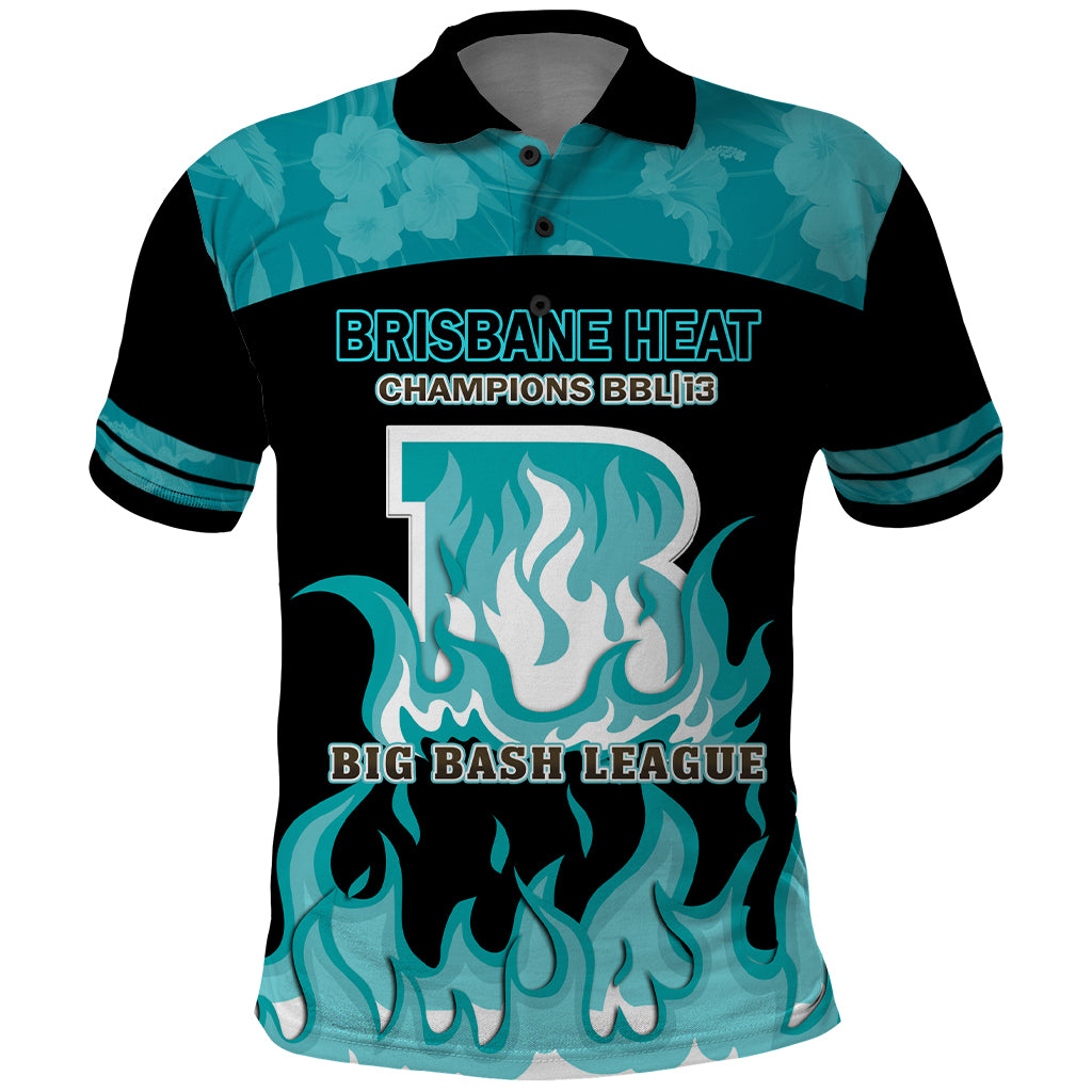 Personalised BBL Brisbane Heat Polo Shirt 2nd Champions 2024 New History