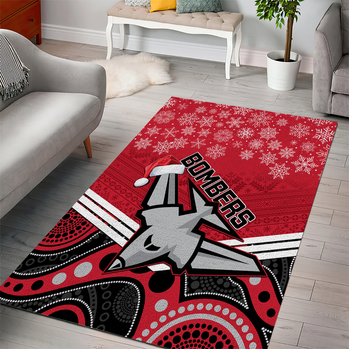 custom-essendon-football-christmas-area-rug-merry-xmas-2023-mix-aboriginal-art