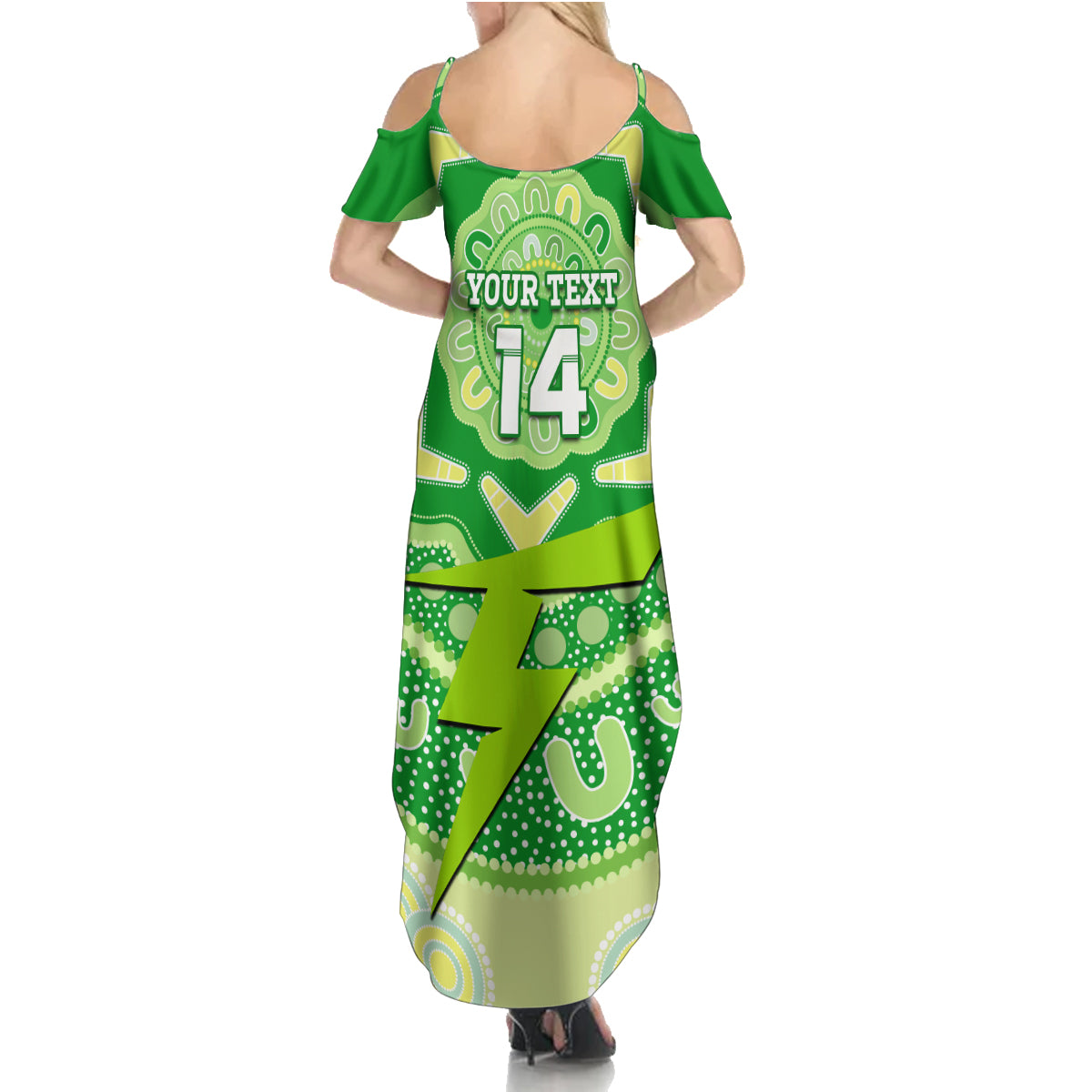 Custom BBL Thunder Cricket Summer Maxi Dress 2024 Aboriginal Art