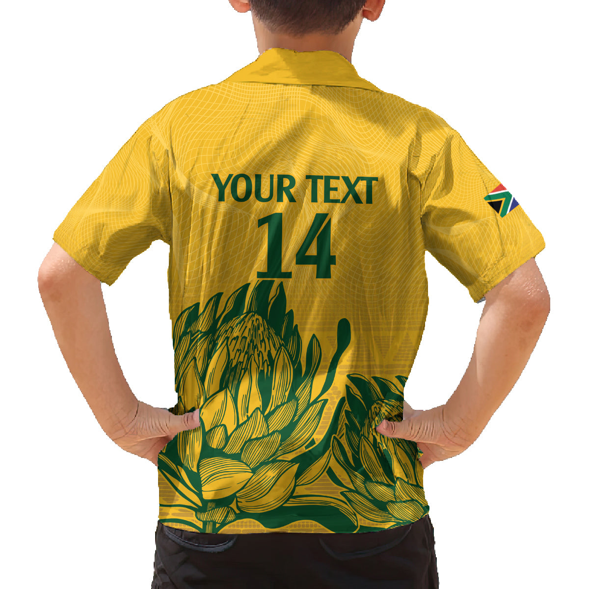 Custom South Africa Cricket Family Matching Puletasi and Hawaiian Shirt 2024 African Pattern Go Proteas