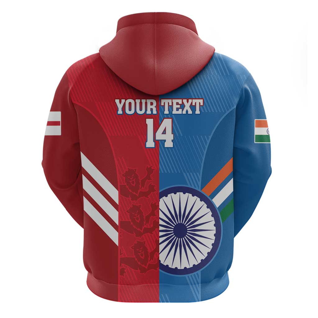 Custom India And England Cricket Hoodie 2024 Together Dynamic Version