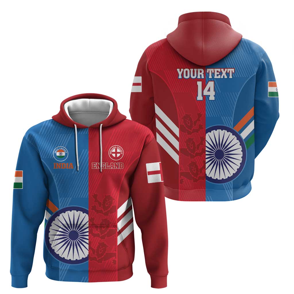 Custom India And England Cricket Hoodie 2024 Together Dynamic Version