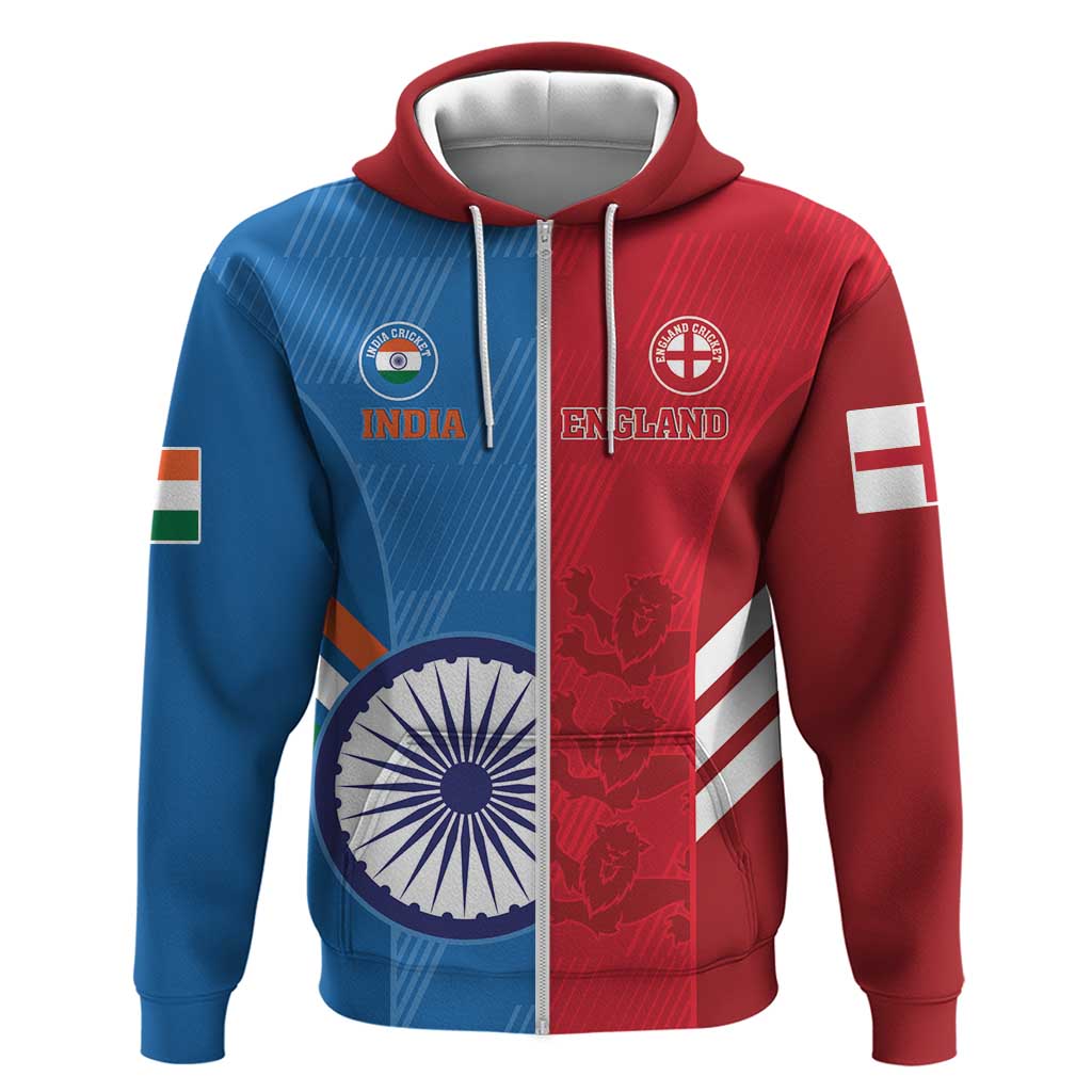 Custom India And England Cricket Hoodie 2024 Together Dynamic Version