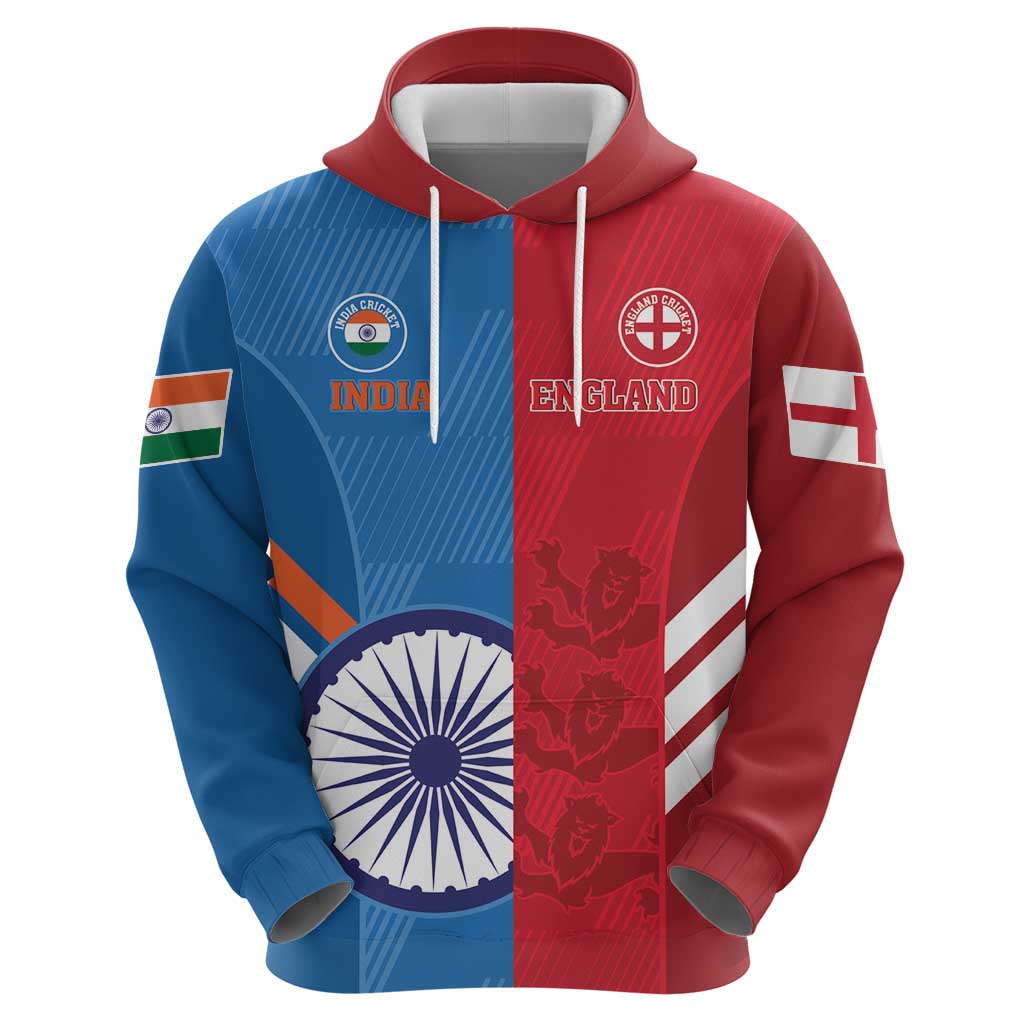 Custom India And England Cricket Hoodie 2024 Together Dynamic Version