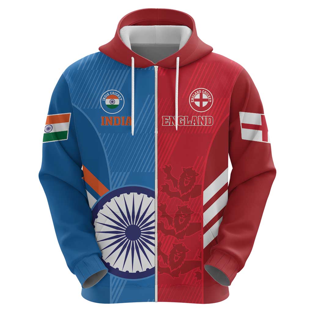 Custom India And England Cricket Hoodie 2024 Together Dynamic Version