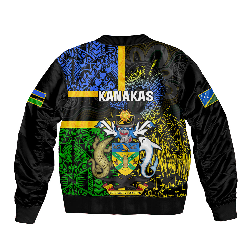 South Sea Islanders Bomber Jacket Kanakas With Solomon Islands Coat Of Arms LT14