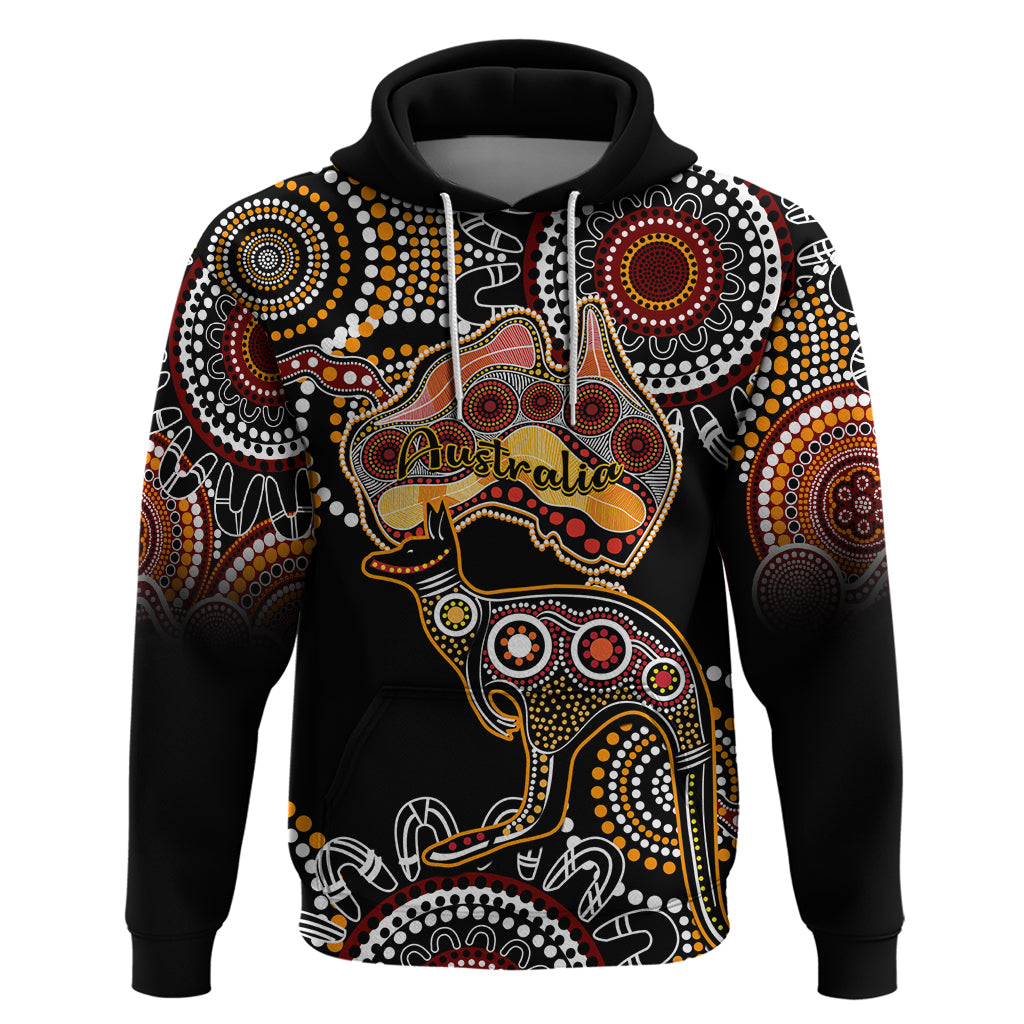 Australia Aboriginal Hoodie Australian Map With Kangaroo Indigenous Ar ...