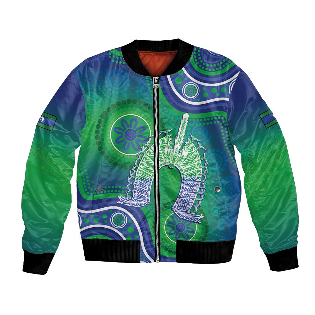 Australia Torres Strait Islanders Bomber Jacket Dhari Aboriginal Pattern