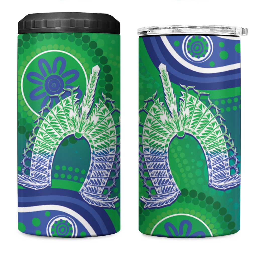 Australia Torres Strait Islanders 4 in 1 Can Cooler Tumbler Dhari Aboriginal Pattern