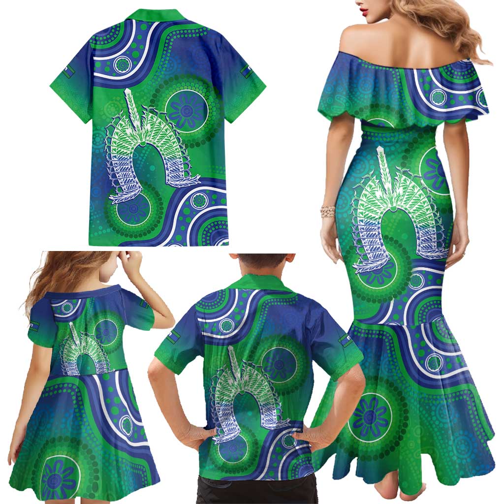 Australia Torres Strait Islanders Family Matching Mermaid Dress and Hawaiian Shirt Dhari Aboriginal Pattern