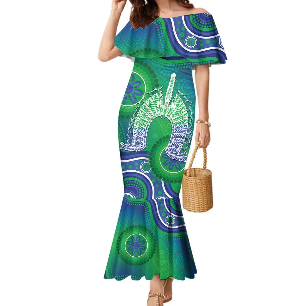 Australia Torres Strait Islanders Family Matching Mermaid Dress and Hawaiian Shirt Dhari Aboriginal Pattern