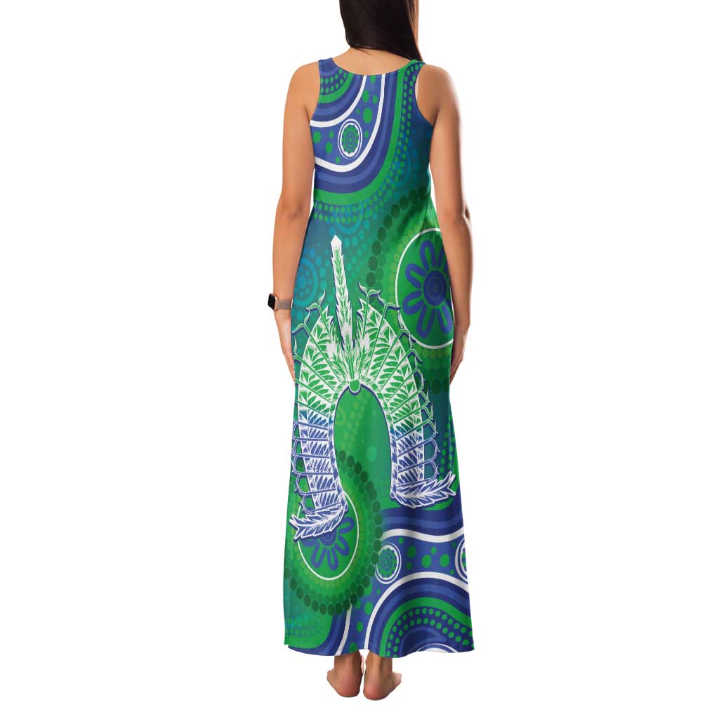 Australia Torres Strait Islanders Family Matching Tank Maxi Dress and Hawaiian Shirt Dhari Aboriginal Pattern