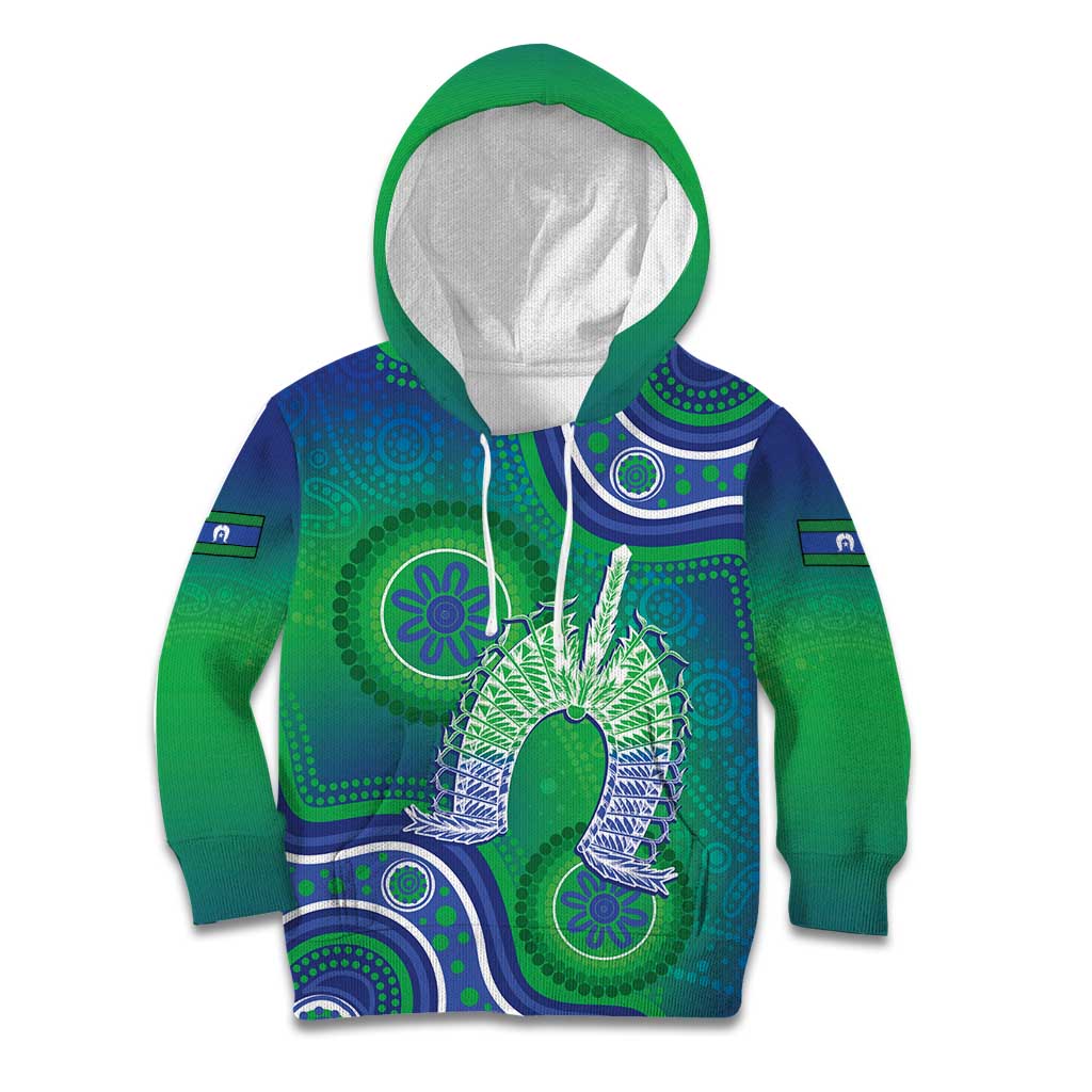 Australia Torres Strait Islanders Kid Hoodie Dhari Aboriginal Pattern