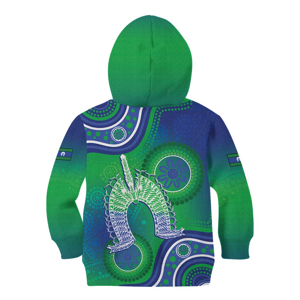 Australia Torres Strait Islanders Kid Hoodie Dhari Aboriginal Pattern