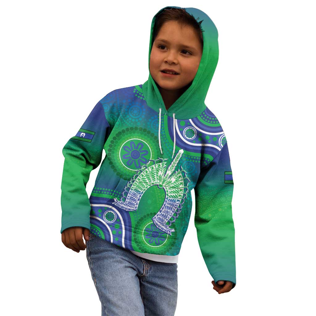 Australia Torres Strait Islanders Kid Hoodie Dhari Aboriginal Pattern