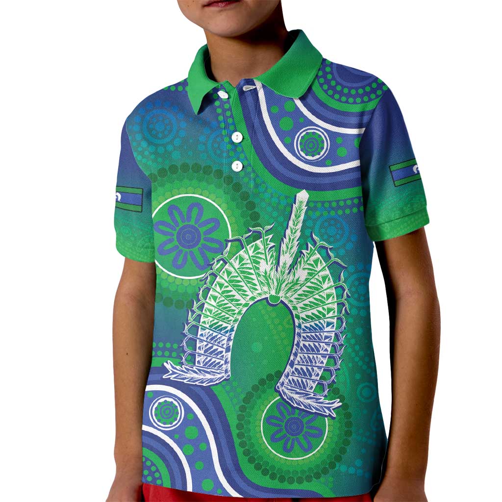 Australia Torres Strait Islanders Kid Polo Shirt Dhari Aboriginal Pattern