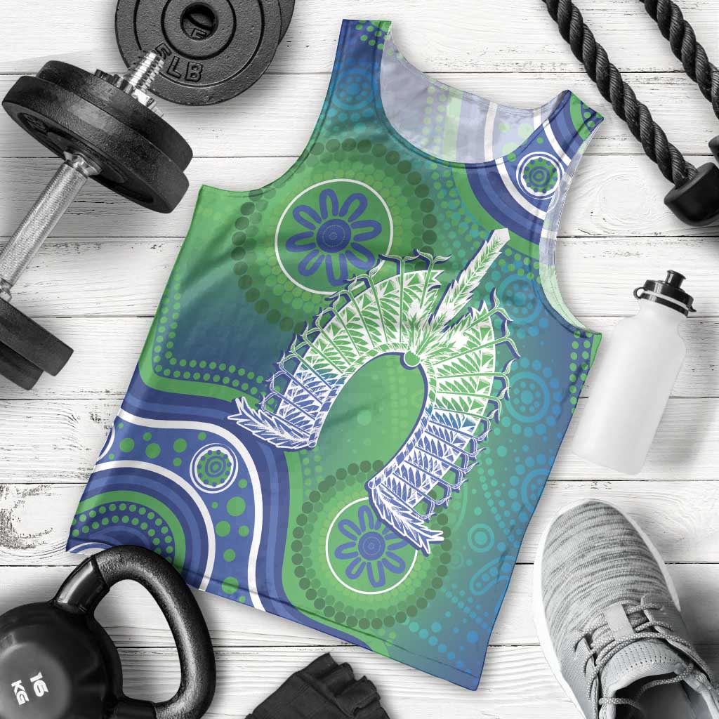 Australia Torres Strait Islanders Men Tank Top Dhari Aboriginal Pattern